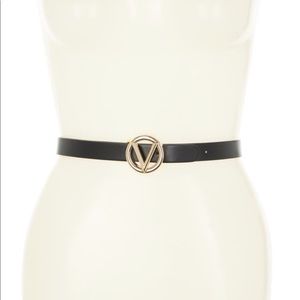 Valentino- Baby plaque buckle belt in black